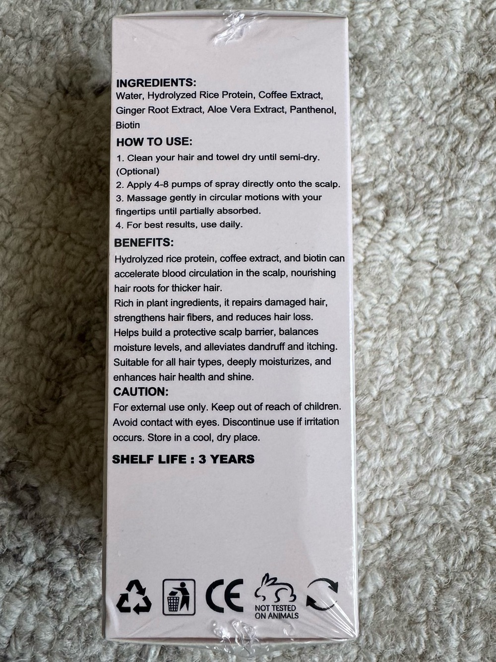 ZephTA H-Regrow 2.0 Rice Nutri Spray Biotin Caffeine Hair Loss Treatment - Picture 3 of 4